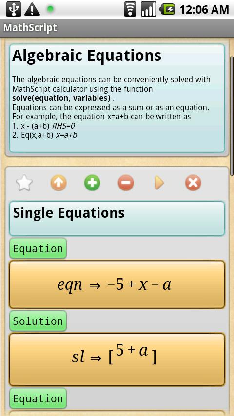 MathScript Scientific Calc Screen 1