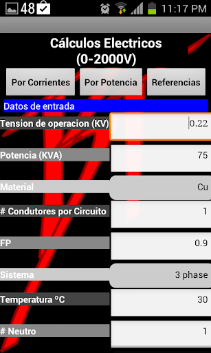 CÁLCULOS ELÉCTRICOS