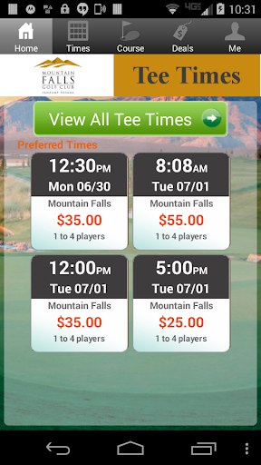 Mountain Falls Golf Tee Times