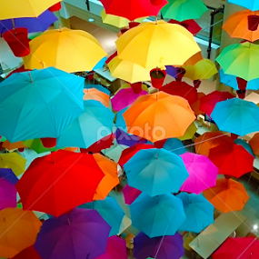 Sea of Umbrellas in Downtown Melbourne Mall by Alan Chew - Artistic Objects Other Objects