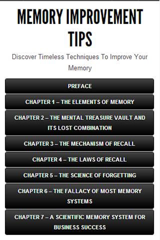 MEMORY IMPROVEMENT TIPS