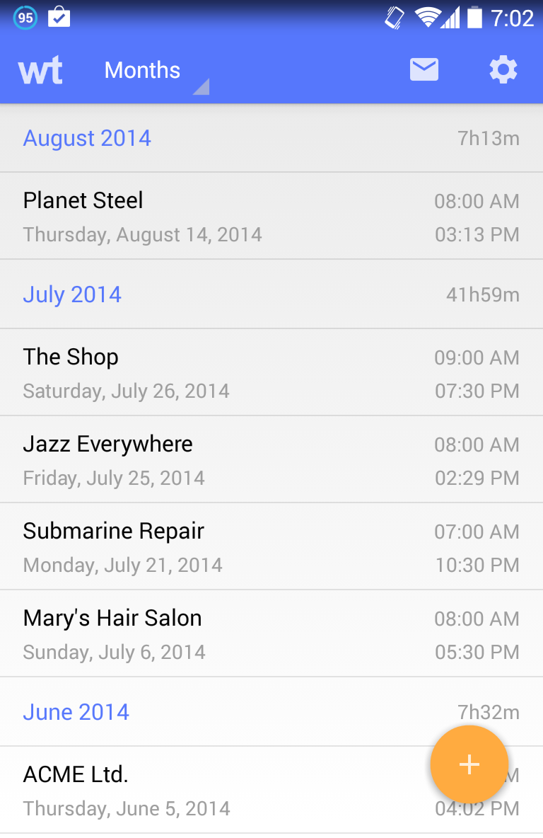 Workplace Timesheet PRO Screen 2