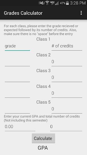 Easy GPA Calculator