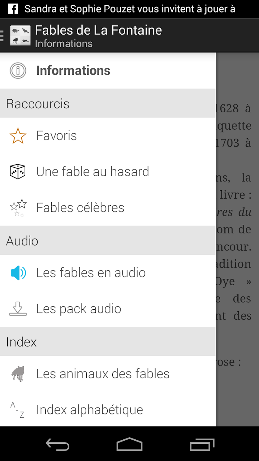 La Fontaine Audio - Sélection Screen 3