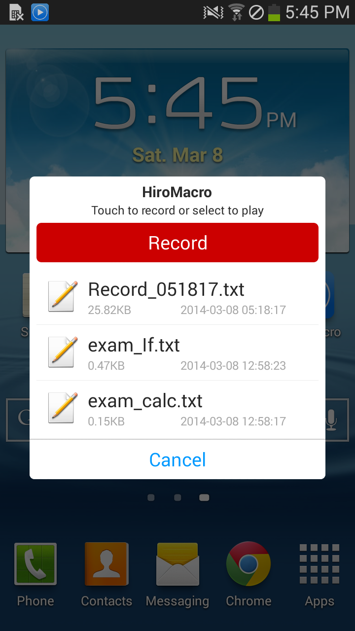 HiroMacro Auto-Touch Macro Screen 2