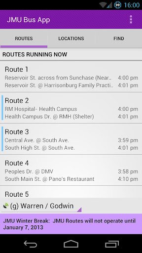 JMU Bus App - Lite