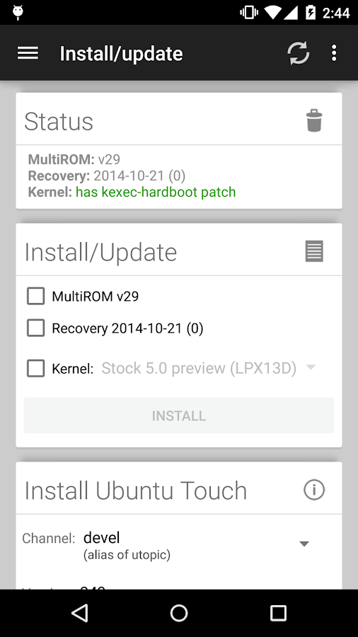    MultiROM Manager- screenshot  