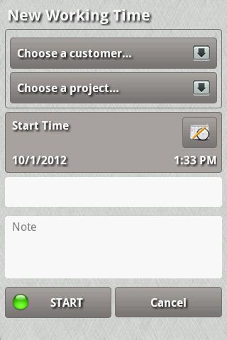 Working Time Screen 2