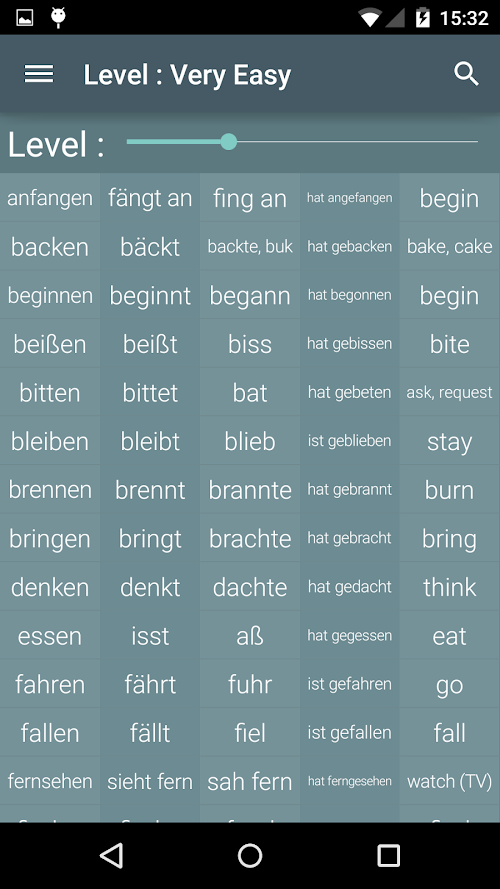 Android application German Irregular Verbs Pro screenshort
