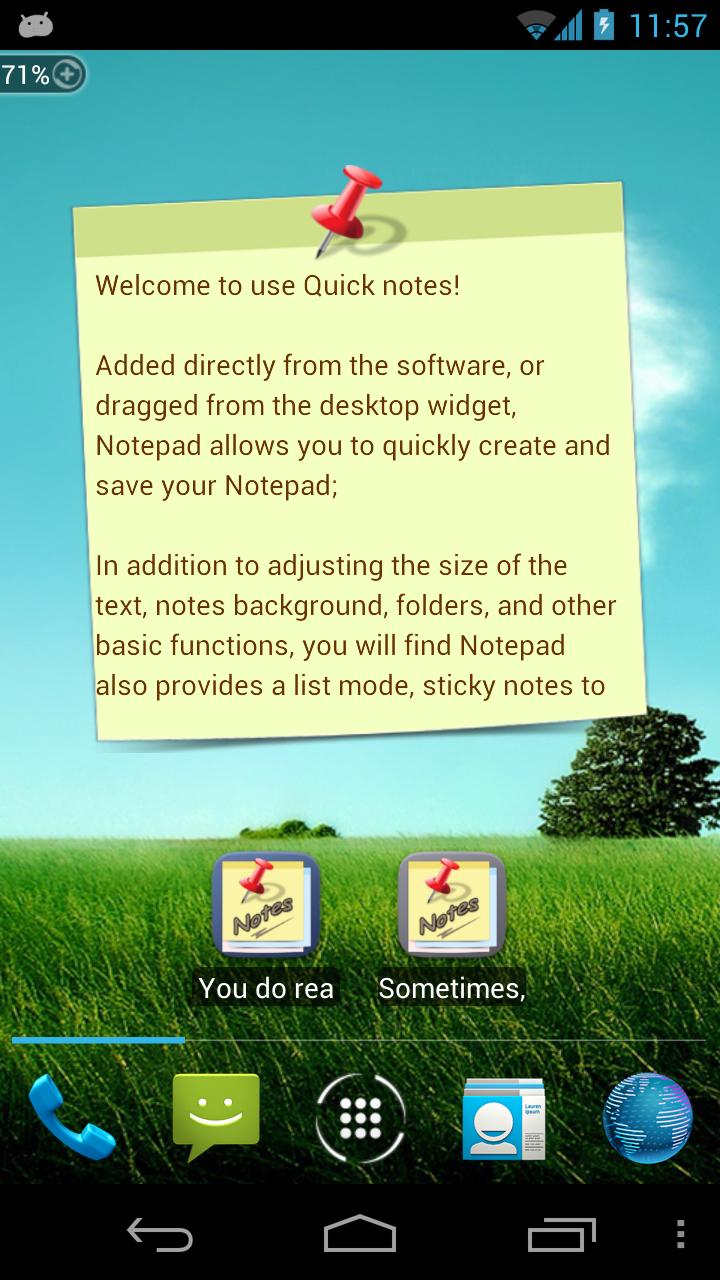 Quick notes Screen 3