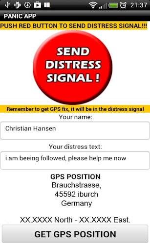 PANIC DISTRESS SIGNAL SENDER