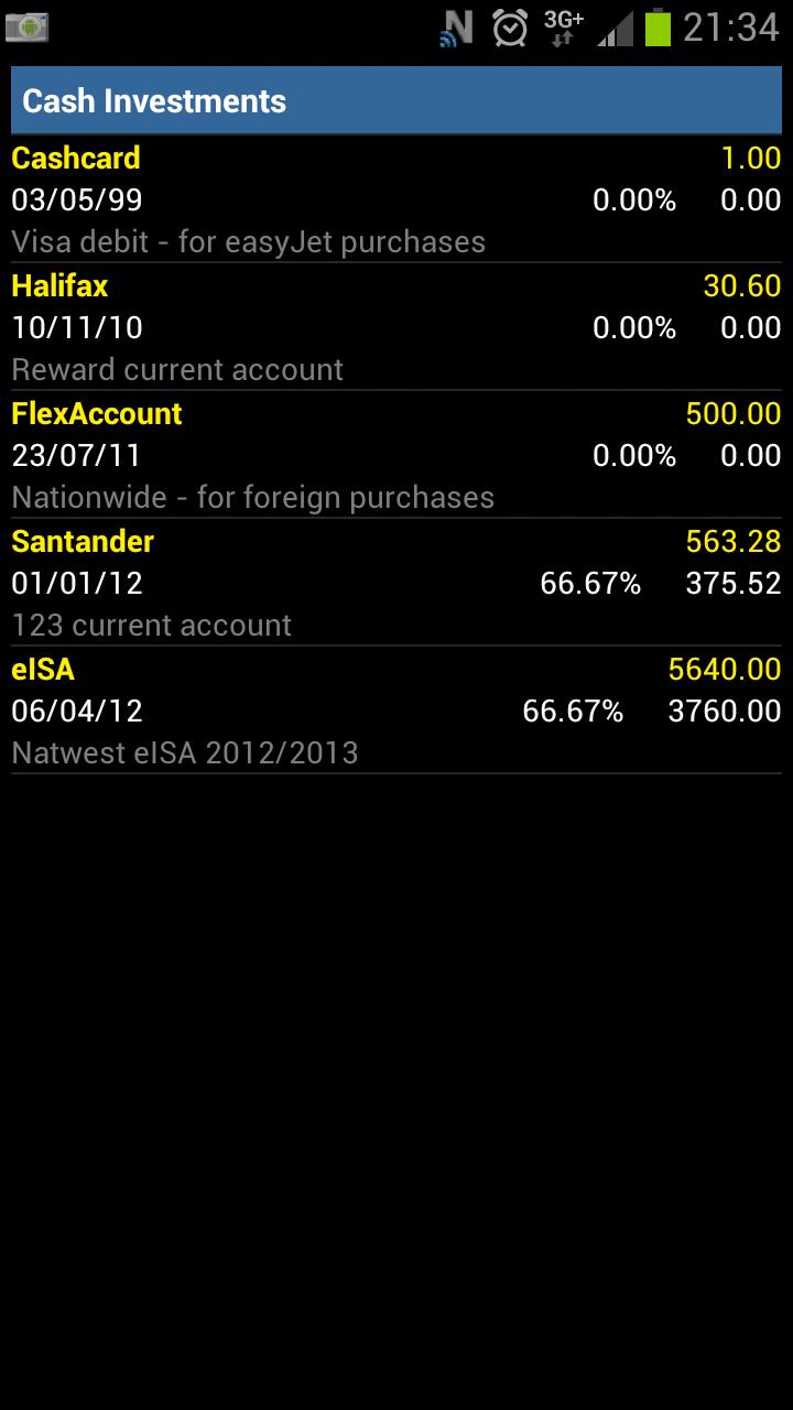 Money Extra Portfolio (full) Screen 3