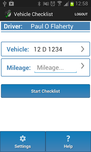 Dataset Vehicle Checklist