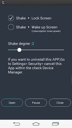 Shake To Lock Screen