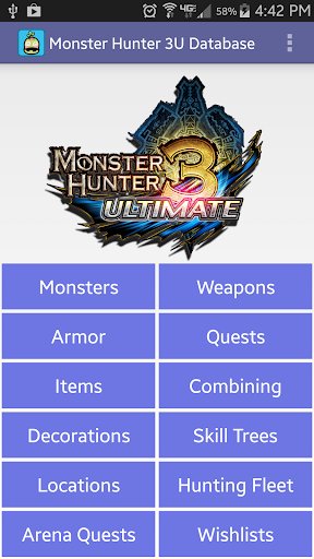 Monster Hunter 3U Database