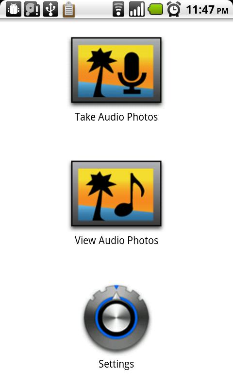 Android application Audio Photos screenshort