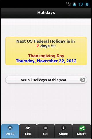 US Federal Holidays
