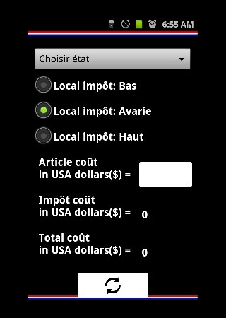 Android application Sales Tax Calculator App screenshort