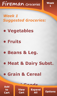 Lastest Fireman Diet Shopping List APK for PC