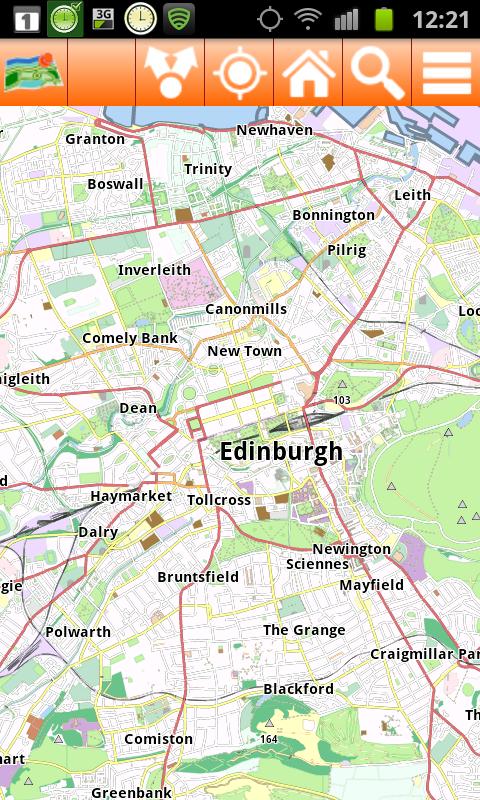 Edinburgh Offline mappa Map Screen 2