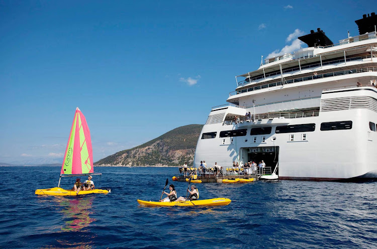 Splash around at Seabourn Quest's Marina.