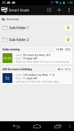 Goal tracker: SmartGoals Demo