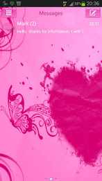 Pink Heart Theme SMS Pro poster 1