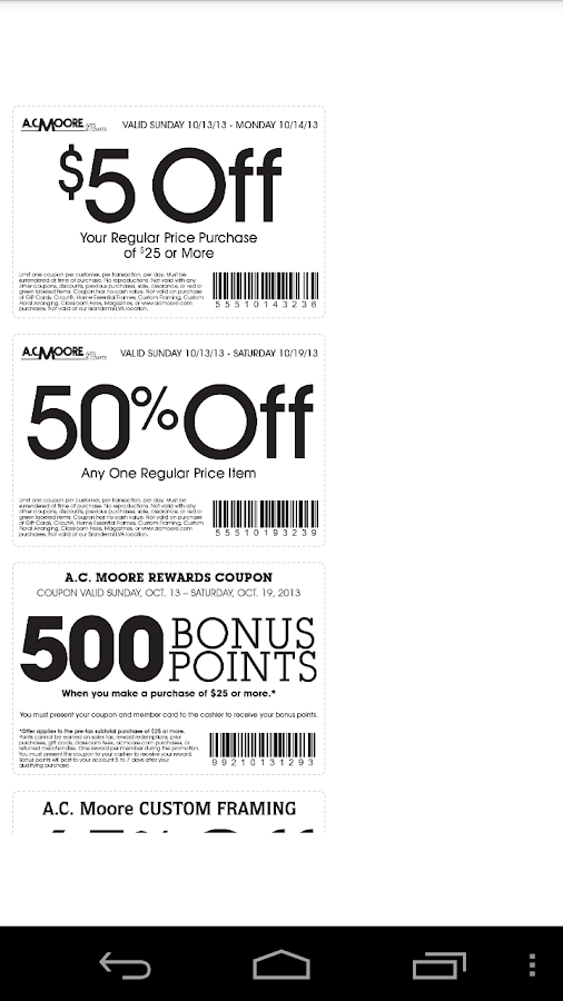 Coupons for AC Moore - screenshot