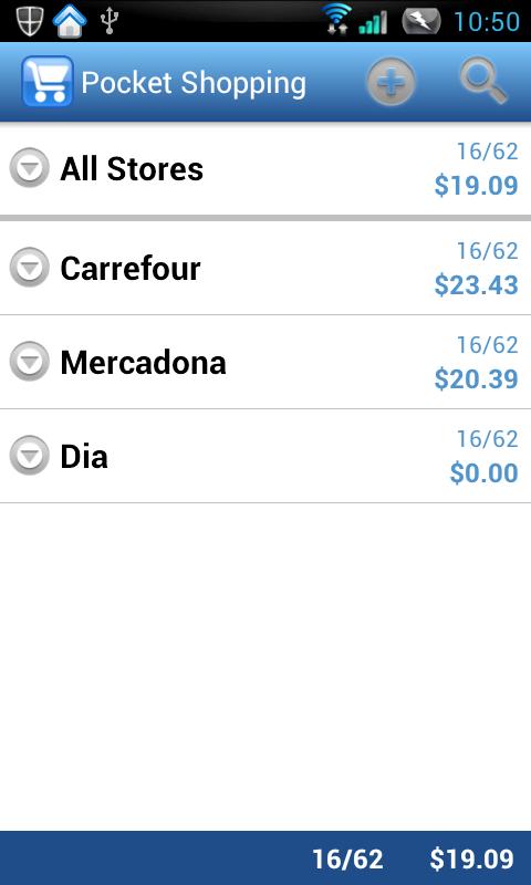 Android application Pocket Shopping screenshort