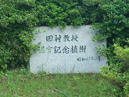 田村教授 退官記念植樹の碑