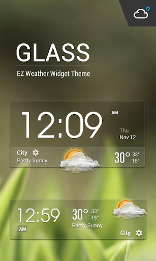 Transparent Glass Clock Widget