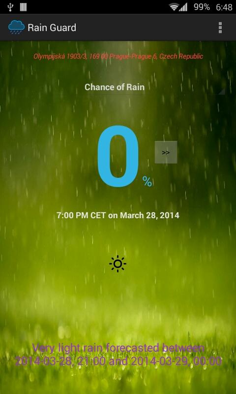 Android application Rain Guard screenshort