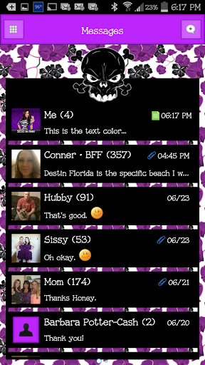 GO SMS - Luv Skulls