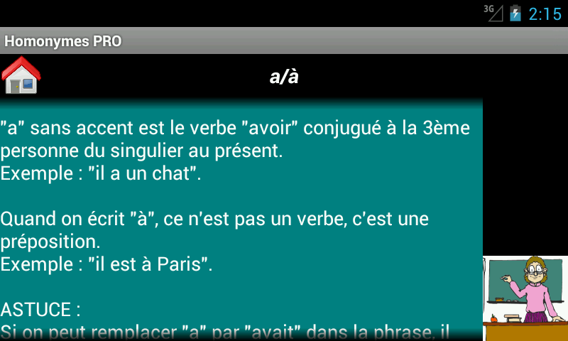 Homonymes PRO Screen 2