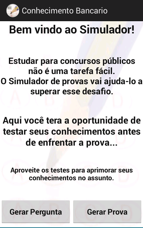 Android application Conhecimento Bancário screenshort