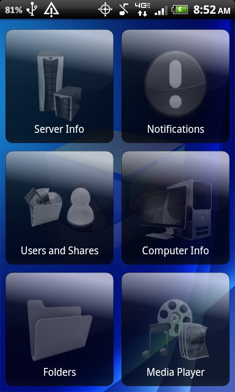 Android application WHS Phone screenshort