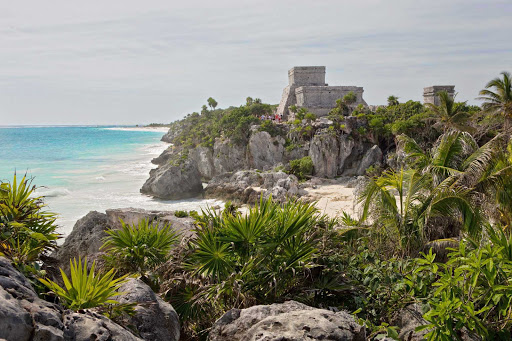 The Mayan ruins of Tulum, south of Playa del Carmen, Mexico.