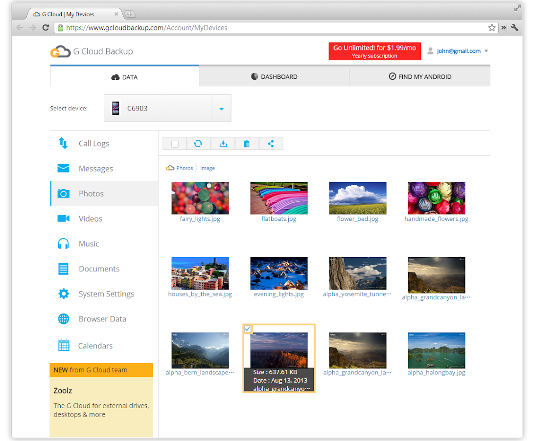 Camera My Phone Backup Android g cloud backup android apps on google play screenshot