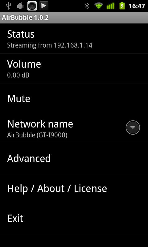 Android application AirBubble License screenshort