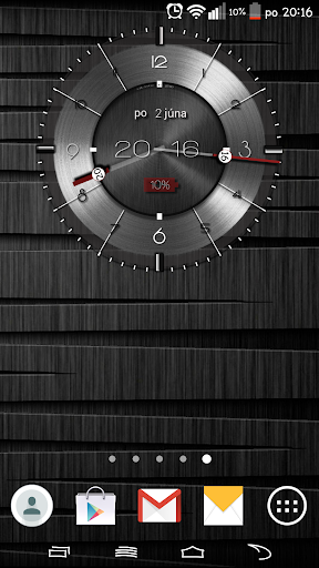 Metallic clock widget