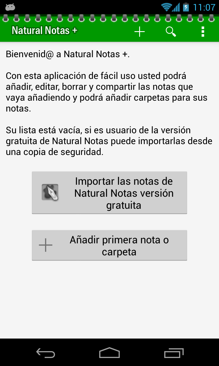 Android application Natural Notes + screenshort