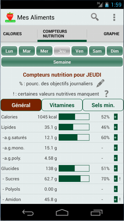 Mes Aliments Screen 2