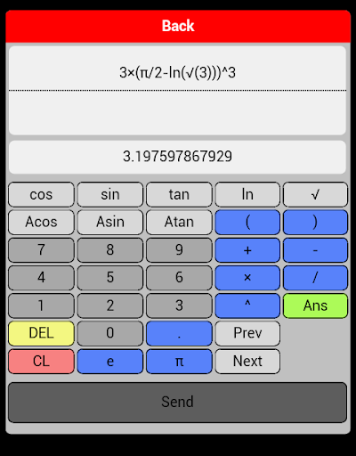 Maths calc grah table