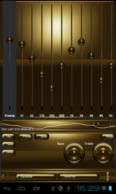 Poweramp skin Black Gold Screen 3