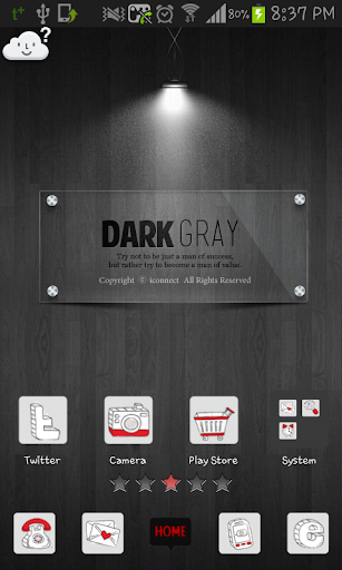 Dark gray go launcher theme