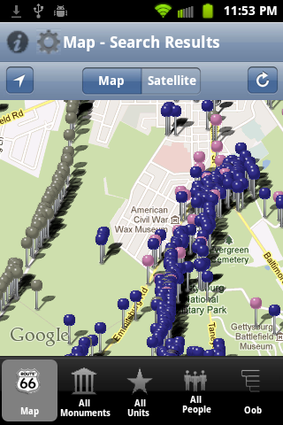Android application Pocket Gettysburg screenshort