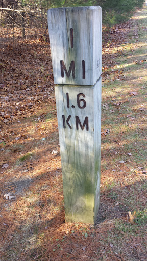 One Mile Trail Marker on Bike Path