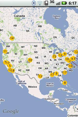 Android application Radiation Map Tracker screenshort