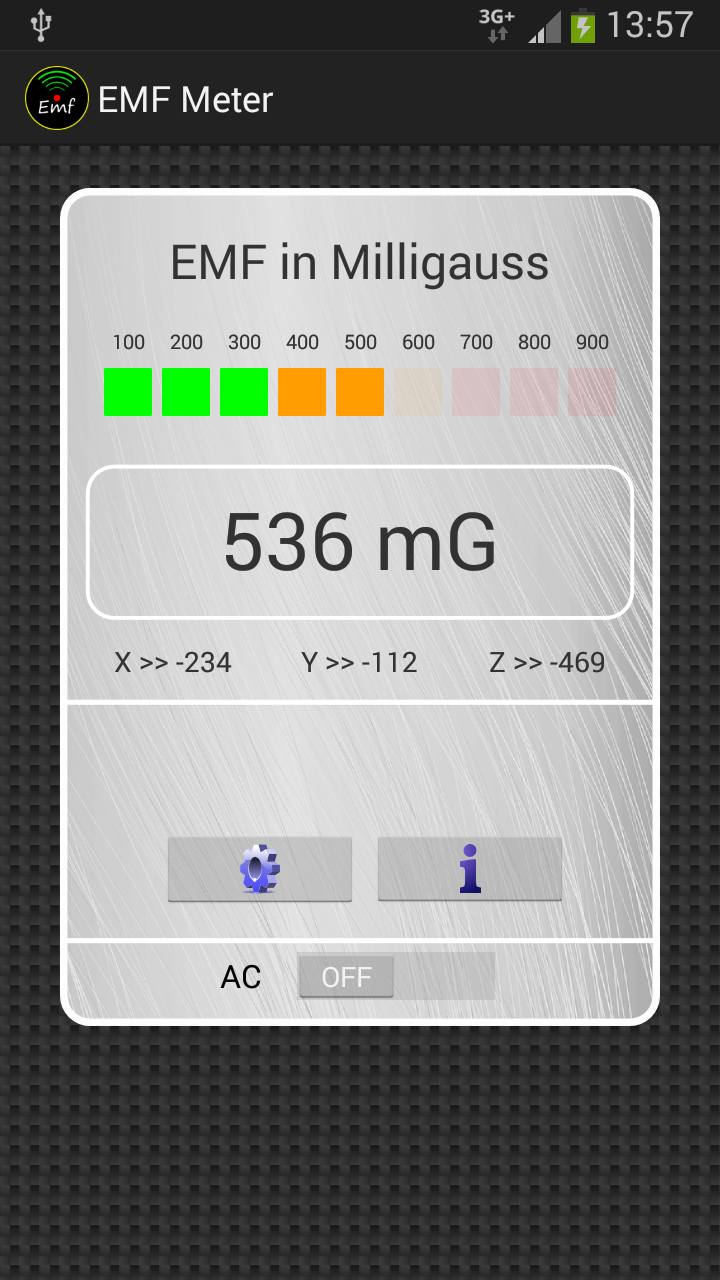 PRD EMF Meter Screen 1