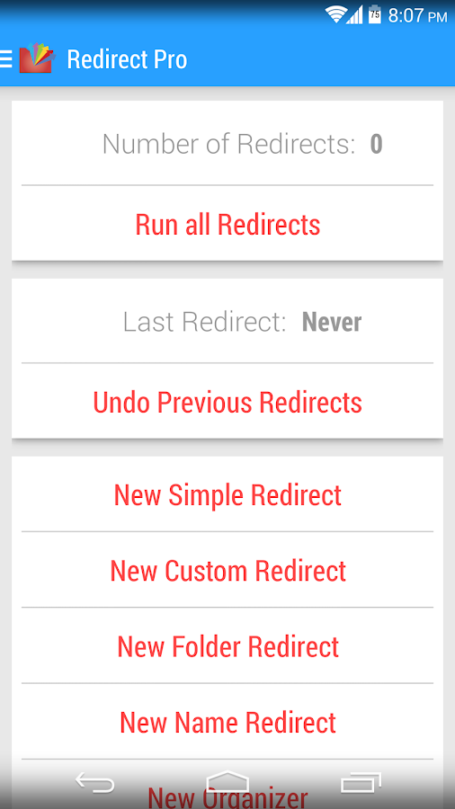 Redirect File Organizer Pro - screenshot